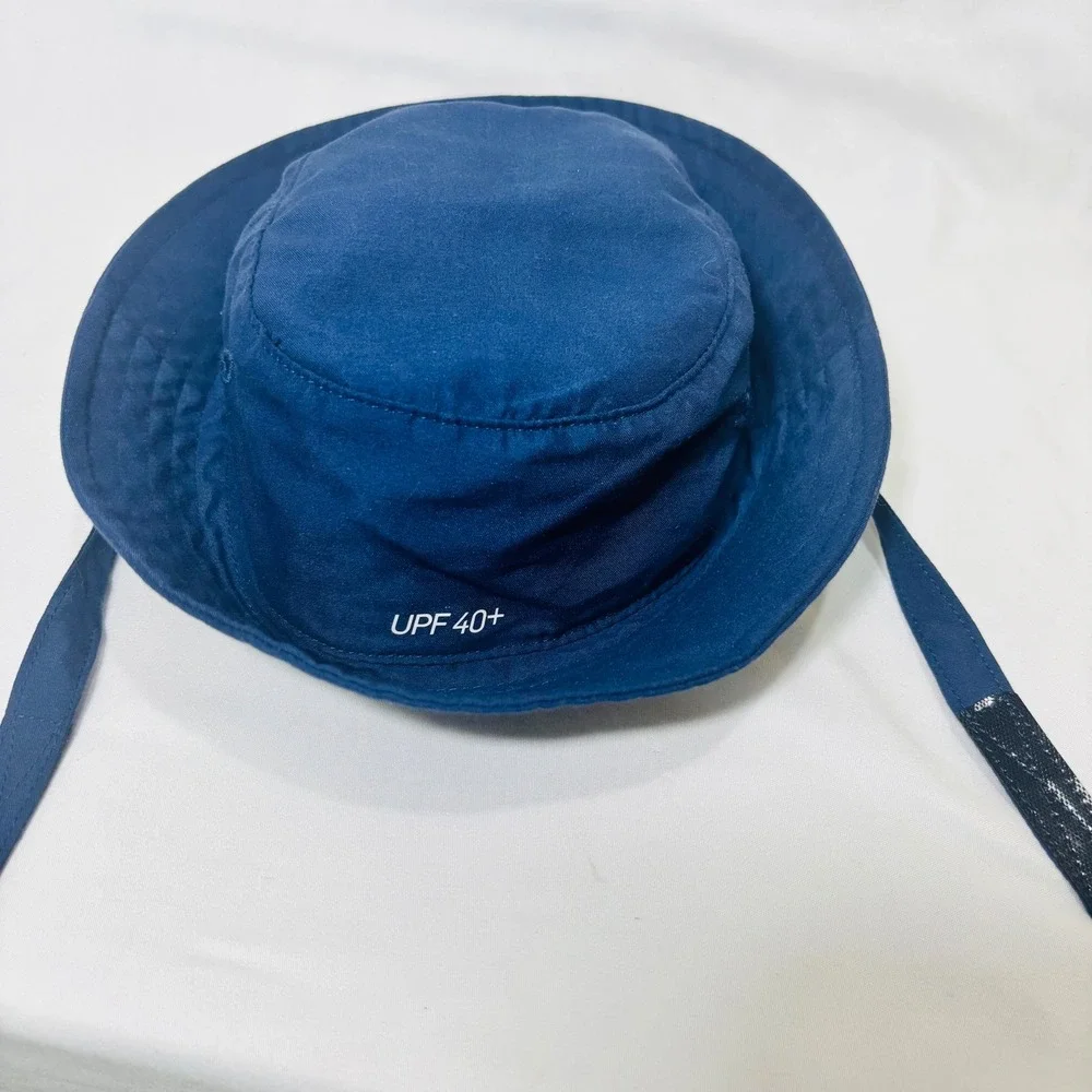 Nike Infant Sun Bucket Hat Navy Blue UPF 40+ Swoosh Chin Strap